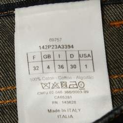 Pre Owned Christian Dior Blue Denim High Waist Flared Jeans XXS Waist 24"