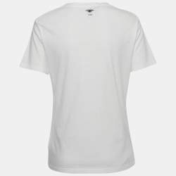مملوكة مسبقًا Dior White Indian Animals Tiger Print Cotton Half Sleeve T-Shirt S