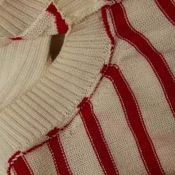 Dior White/Red Cannes Knit Top S