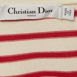 Dior White/Red Cannes Knit Top S