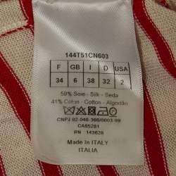 Dior White/Red Cannes Knit Top S
