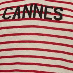 Dior White/Red Cannes Knit Top S