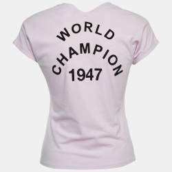 Pre Owned Dior Vintage Logo Patch Cotton V-Neck T-Shirt M