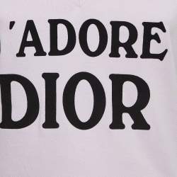 Pre Owned Dior Vintage Logo Patch Cotton V-Neck T-Shirt M