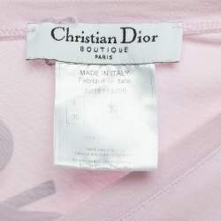 Pre Owned Dior Vintage Logo Patch Cotton V-Neck T-Shirt M