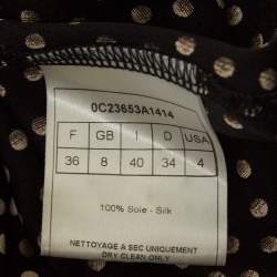 Pre Owned Dior Black Dotted Silk Knit Sleeveless Cowl Neck Midi Dress S