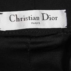 Pre Owned Dior Black Silk Draped Midi Skirt S