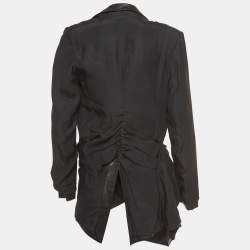 Dior Vintage Black Draped Leather Inside-Out Jacket M