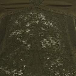 Pre Owned Christian Dior Boutique Military Green Wool Blend Knit Tank Top M