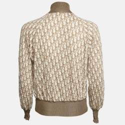 Christian Dior Boutique Brown Logo Monogram Wool Blend Embroidered Jacket M