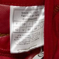 Christian Dior Boutique Red Corduroy Zip Detail Straight Pants M