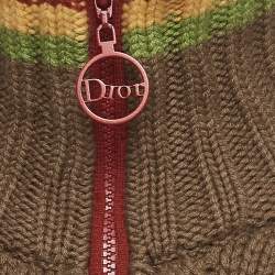مملوكة مسبقًا Christian Dior Boutique Rasta Brown Cable Knit Cashmere Sweater M