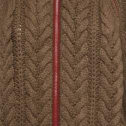 مملوكة مسبقًا Christian Dior Boutique Rasta Brown Cable Knit Cashmere Sweater M