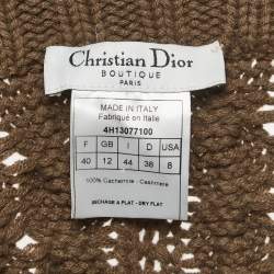مملوكة مسبقًا Christian Dior Boutique Rasta Brown Cable Knit Cashmere Sweater M