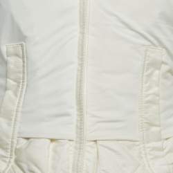 Christian Dior Boutique White Nylon and Detachable Fur Puffer Jacket M
