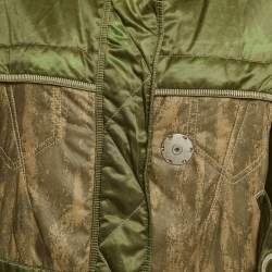 Christian Dior Boutique Green Cotton Blend and Fur Parka Jacket M