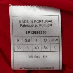 Pre Owned Dior Red Silk Ruffled Semi Sheer Shirt S