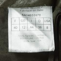 Pre Owned Christian Dior Boutique Green Leather Mini Skirt M