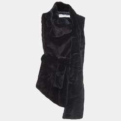 Christian Dior Boutique Brown Fur Sleeveless Belted Mid Length Coat M
