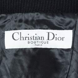 Pre Owned Christian Dior Boutique Black Fur and Leather Sleeveless Zipper Jacket M