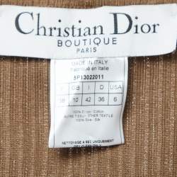 Christian Dior Boutique Brown Cotton and Silk Sleeveless Cropped Jacket M