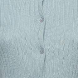 Christian Dior Light Blue Cashmere & Silk Knit Buttoned Sweater S