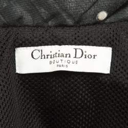 Pre Owned Christian Dior Boutique Blue/Black Denim and Leather Print Synthetic Ski Suit M
