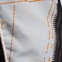 Pre Owned Christian Dior Boutique Blue/Black Denim and Leather Print Synthetic Ski Suit M