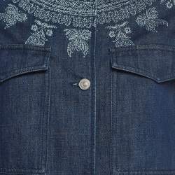 Pre Owned Dior Blue Printed Denim Shirt and Pants Set M