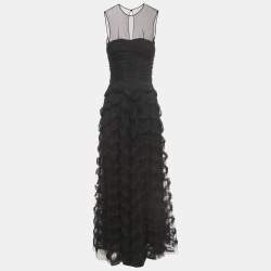 Pre Owned Dior Black Lace Embellished Detail Sleeveless Gown S
