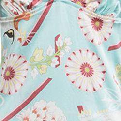 Dior Multicolor Floral Printed Silk Babydoll Dress L