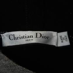 Dior Grey J'Adior Patterned Cashmere Hooded Sweater M
