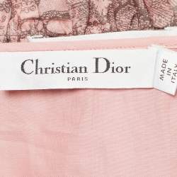 Dior Pink Jungle Print Cotton Gathered Layered Dioriviera Maxi Skirt L