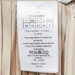 Christian Dior Beige Pleated Crepe Mini Skirt M