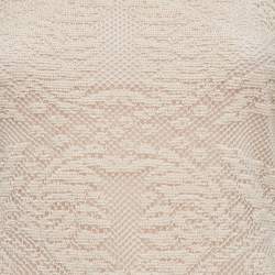 Pre Owned Christian Dior Beige Tulle and Crochet Emi Sheer Top M