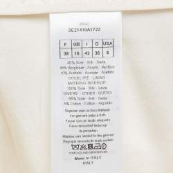 Pre Owned Christian Dior White Silk Blend Diamond Quilted Bermuda Shorts M