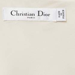 Pre Owned Christian Dior Cream Silk Paneled Sleeveless Playsuit M