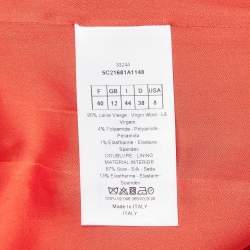 Pre Owned Christian Dior Red Gabardine Flounce Sheath Dress M