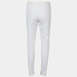 Pre Owned Dior White Denim Slim Fit Jeans M/Waist 32.5"