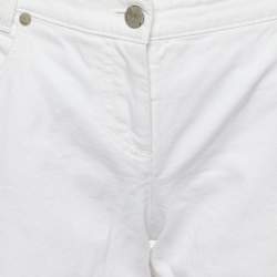 Pre Owned Dior White Denim Slim Fit Jeans M/Waist 32.5"