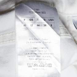 Pre Owned Dior White Denim Slim Fit Jeans M/Waist 32.5"