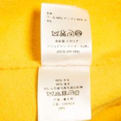 Dior Yellow Wool Blend Double Breasted Sleeveless Oversized Coat M