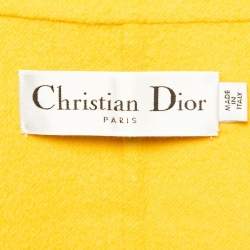 Dior Yellow Wool Blend Double Breasted Sleeveless Oversized Coat M