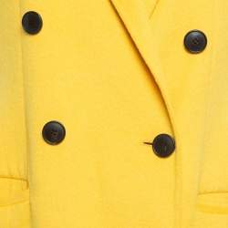 Dior Yellow Wool Blend Double Breasted Sleeveless Oversized Coat M