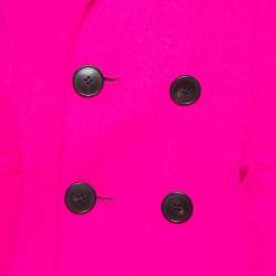 Pre Owned Dior Pink Wool Blend Double Breasted Mid Length Coat M