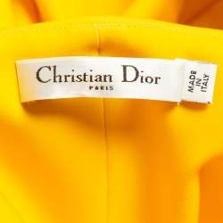 Dior Yellow Jersey Strapless Asymmetric Corset Top M