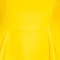 Dior Yellow Jersey Strapless Asymmetric Corset Top M