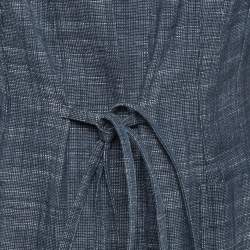 Dior Navy Blue Drawstring Waist Detail Blazer M