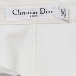 Dior White Cotton Sleeveless Drop Waist Shirt Dress M