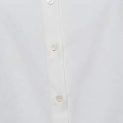 Dior White Cotton Sleeveless Drop Waist Shirt Dress M